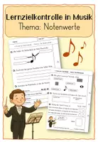 Vorschau - Test - Lernzielkontrolle in Musik - Thema: Notenwerte - Deckblatt