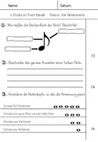 Vorschau - Test - Lernzielkontrolle in Musik - Thema: Notenwerte - Seite 1