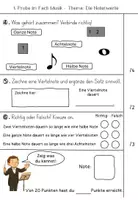 Vorschau - Test - Lernzielkontrolle in Musik - Thema: Notenwerte - Seite 2