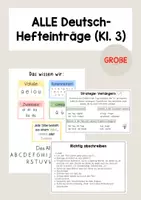 Vorschau - Arbeitsblätter - Deutsch Hefteinträge - ALLE Merkhefteinträge (Klasse 3) - Deckblatt