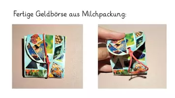 Vorschau - Mal- und Bastelvorlagen - Geldbörse aus Milchpackung herstellen - Seite 1