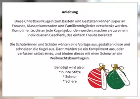 Vorschau - Mal- und Bastelvorlagen - Christbaumkugeln mit Komplimenten basteln / Geschenk Weihnachten / Christbaumschmuck basteln - Seite 2