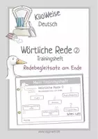 Vorschau - Arbeitsblätter - Wörtliche Rede 2 (Begleitsatz am Ende): Trainingsheft und zugehörige PPT-Präsentation - Deckblatt
