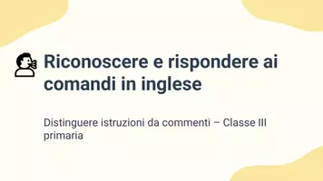 anteprima - Presentazioni / Lavagne - Riconoscere e rispondere ai comandi in inglese - Presentazione - Pagina 1