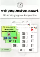 Vorschau - Arbeitsblätter - Hörspaziergang zum Leben von Wolfgang Amadeus Mozart mit Lösungen - Deckblatt