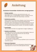 Vorschau - Mal- und Bastelvorlagen - Fensterdeko Herbst Eichhörnchen und Igel - Seite 1