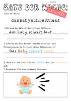 Vorschau - Arbeitsblätter - Satz der Woche - Regelmässiges Deutschtraining Einfache Schrift - Deckblatt