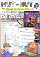 Vorschau - Stundenentwürfe - "Mut-Hut" Songpaket (Mp3 Liedtext, Playback, Noten, Lückentext) Muthut - Deckblatt