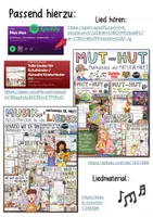 Vorschau - Arbeitsblätter - Mut-Hut – Liedtext, Lückentext & Lösungen Mutmacher - Seite 1