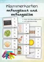 Vorschau - Stundenentwürfe - 99 Klammerkarten - Anfangslaut und Anfangssilbe - Seite 1
