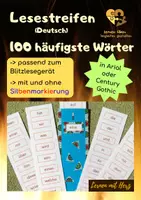 Vorschau - Stationenlernen - Lesestreifen: 100 häufigste Wörter (Deutsch) - Deckblatt