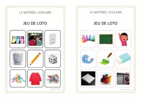 Aperçu - Jeux - Jeu de loto matériel scolaire - Page de couverture
