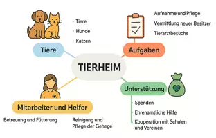 Vorschau - Arbeitsblätter - AB mit Fragen zum Thema "Tierheim" + Lösungsblatt + Mindmap + Infografik - Seite 2