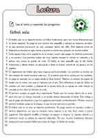 Vista previa - Hojas de trabajo - Comprensión lectora – fútbol sala + soluciones - página 1