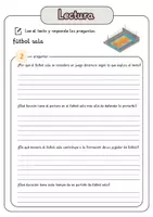 Vista previa - Hojas de trabajo - Comprensión lectora – fútbol sala + soluciones - página 3