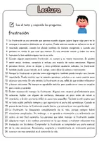 Vista previa - Hojas de trabajo - Comprensión lectora – frustración + soluciones - página 1