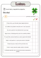 Vista previa - Hojas de trabajo - Comprensión lectora – felicidad + soluciones - página 2