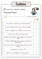 Vista previa - Hojas de trabajo - Comprensión lectora – Francisco Franco + soluciones - página 2