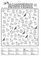 Vorschau - Arbeitsblätter - Tiere Suchbilder: Zählen, Ausmalen, Lesen (Ab Klasse 1/DaZ) - Seite 2