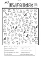 Vorschau - Arbeitsblätter - Tiere Suchbilder: Zählen, Ausmalen, Lesen (Ab Klasse 1/DaZ) - Seite 3