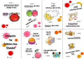 Vorschau - Arbeitsblätter - Lesepass für coronafreie Stunden (Faltbuch) unterrichtsfreie Zeit - Seite 1