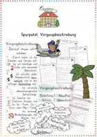 Vorschau - Arbeitsblätter - Vorgangsbeschreibung: Sparpaket (Satzanfänge & Aufsatz) - Deutsch - Kl. 3/4 - Deckblatt