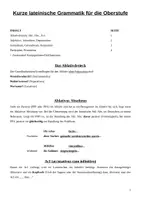 Vorschau - Merkblätter - Grammatikübersicht Latein zur Prüfungsvorbereitung - Seite 1