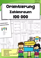 Vorschau - Arbeitsblätter - Orientierung im Zahlenraum 100 000 – Stellenwerte, Zahlenstrahl & Nachbarzahlen, Klasse 4-5 - Deckblatt