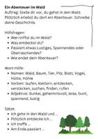 Vorschau - Arbeitsblätter - Kreativer Schreibanlass für die 2. Klasse: Ein Abenteuer im Wald - Deckblatt