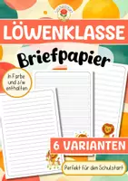 Vorschau - Arbeitsblätter - Löwenklasse - Briefpapier - Deckblatt