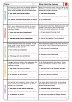 Vorschau - Arbeitsblätter - Eine Woche lesen 2 - Deckblatt