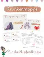 Vorschau - Arbeitsblätter - Krankenmappe / Krankenpost für die Nilpferdklasse - Druckschrift - Deckblatt