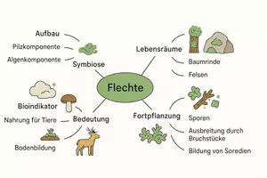 Vorschau - Arbeitsblätter - AB mit Fragen zum Thema "Flechte" + Lösungsblatt + Mindmap + Infografik - Seite 2