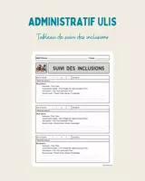 Aperçu - Outils du professeur - Tableau de suivi des inclusions - Page de couverture