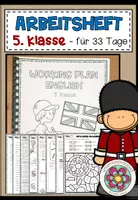Vorschau - Arbeitsblätter - Arbeitsheft / Arbeitsplan / Übungsheft bei Schulschließung ENGLISCH 5. Klasse für 33 Tage - Deckblatt