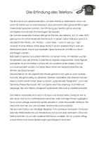 Vorschau - Arbeitsblätter - Leseverstehen 5./6. Klasse | Sachtext „Die Erfindung des Telefons“ mit Aufgaben & Lösungen - Seite 1