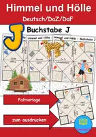 Vorschau - Spiele - Himmel und Hölle Buchstabe J - DaZ/DaF, Deutsch (falten/basteln) - Deckblatt