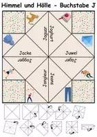 Vorschau - Spiele - Himmel und Hölle Buchstabe J - DaZ/DaF, Deutsch (falten/basteln) - Seite 1