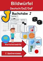 Vorschau - Spiele - Bilderwürfel Buchstabe J - DaZ/DaF, Deutsch (Spiel) - Deckblatt