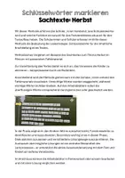 Vorschau - Stundenentwürfe - Herbst. Schlüsselwörter in einem Text markieren. Eine handlungsorientierte Methode. Leseverständnis - Seite 1