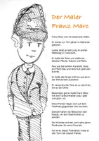 Vorschau - Mal- und Bastelvorlagen - Franz Marc Kunstunterricht Klasse 3- Klasse 5. Das blaue Pferd - Seite 1