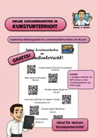 Vorschau - Poster - KUNST: Infoblatt Online-Zwischenarbeiten im Kunstunterricht - Deckblatt