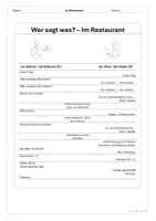 Vorschau - Arbeitsblätter - Wer sagt was? "Im Restaurant" - DaZ/DaF A1 - Seite 3