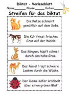 Vorschau - Test - GRATIS - Diktat Thema Buchstabe K - DaZ/DaF, Deutsch (Klasse 1 bis 4) - Seite 1