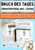 Vorschau - Arbeitsblätter - Brüche üben Kl. 5–7 | differenziert inkl. Lösungen - Deckblatt