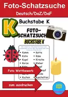 Vorschau - Unterrichtsreihen - GRATIS Foto-Schatzsuche Buchstabe K - DaZ/DaF, Deutsch (Klassenspiel) - Deckblatt
