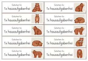 Vorschau - Merkblätter - Classroom-Management: Hausaufgabengutscheine für deine Bärenklasse - Seite 2