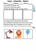 Vorschau - Spiele - Buchstabe L Leserätsel - Lesen, schneiden, kleben - DaZ/DaF, Deutsch, Sachunterricht - Seite 1