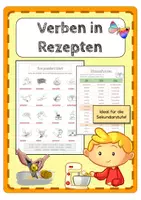 Vorschau - Arbeitsblätter - Vorgangsbeschreibung Verben in Rezepten – Wortschatztraining mit Bildern - Deckblatt