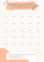 Aperçu - Fiches - Calcul mental spécial remplaçant CM1 période 1 - Page de couverture